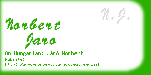 norbert jaro business card