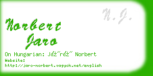 norbert jaro business card